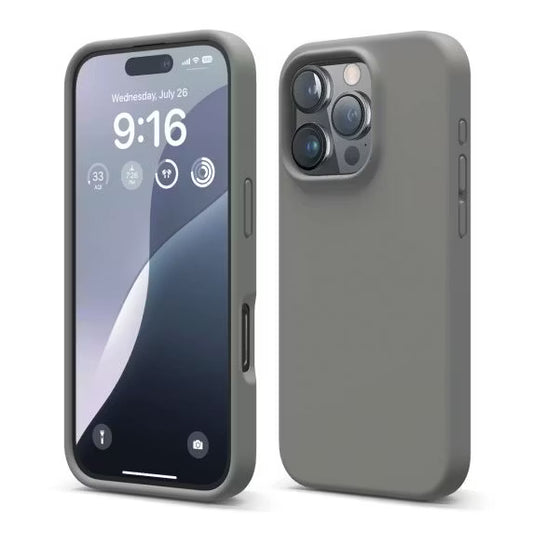 iPhone 16 Pro Mobilskal Silikon Rv - Grå