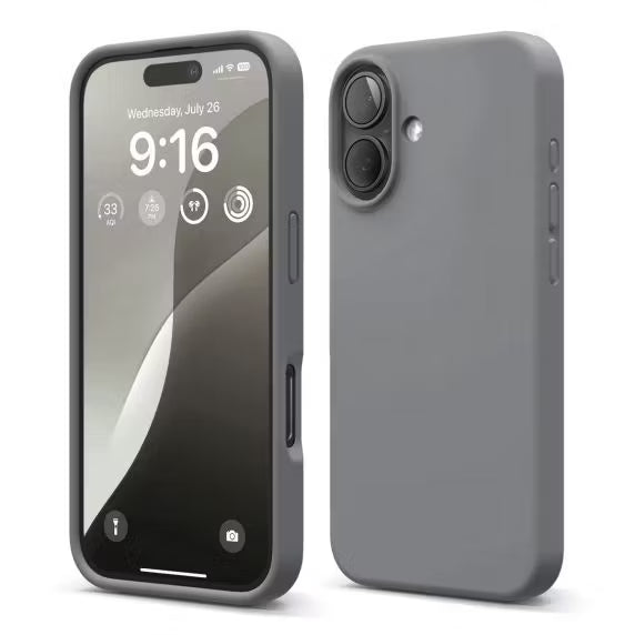 iPhone 16 Mobilskal Silikon Rv - Grå