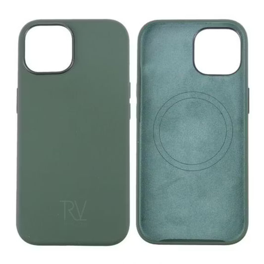 iPhone 15 Silikonskal Rv MagSafe - Grön