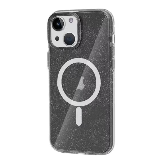 iPhone 13/14 Mobilskal Glitter Magsafe - Svart