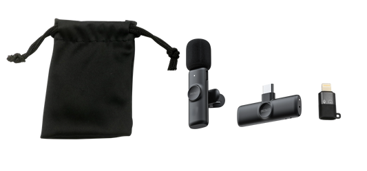 Deltaco Trådlös Vlog-mikrofon för iPhone & Samsung.-svart