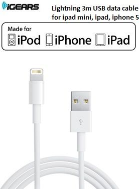 Lightning-USB-datakabel för iPhone och iPad -  5/6/7/8/x/11/12/13- 1m