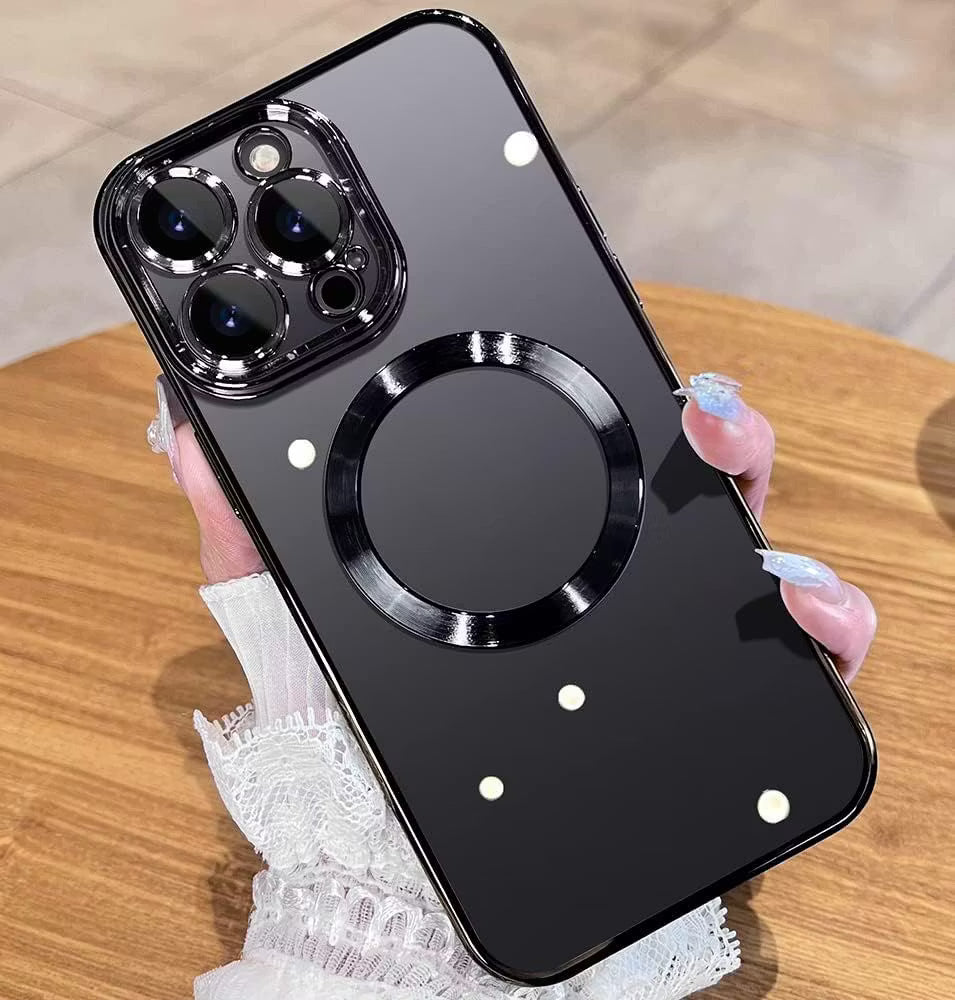 Magnetiskt transparent skal för iPhone 15 Pro Max - Svart