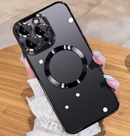 Magnetiskt transparent skal för iPhone 15 Pro Max - Svart