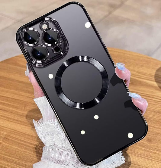 Magnetiskt transparent skal för iPhone 15 Pro Max - Svart