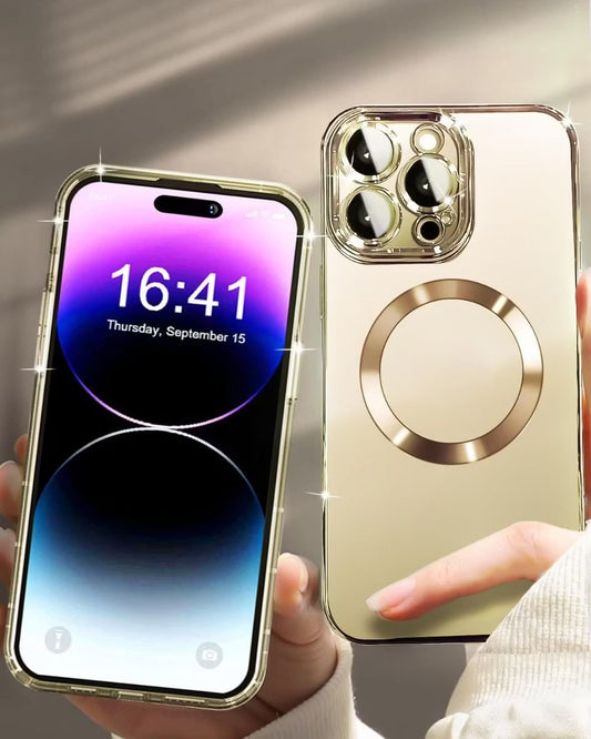 Magnetiskt transparent skal för iPhone 15 Pro Max - Guld
