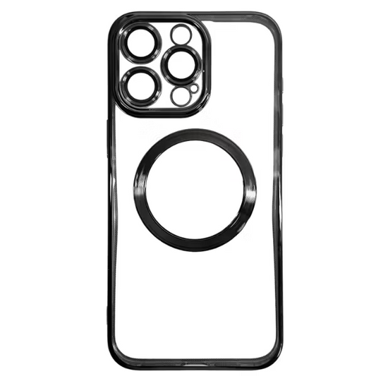 Magnetiskt transparent skal för iPhone 15 Pro Max - Svart