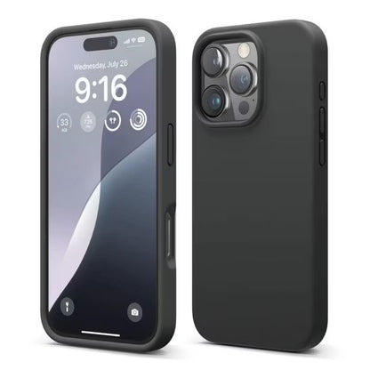 iPhone 16 Pro Mobilskal Silikon Rv - Svart