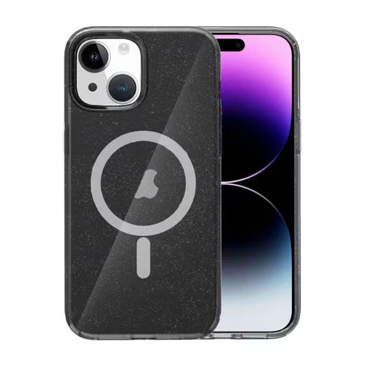 iPhone 13/14 Mobilskal Glitter Magsafe - Svart