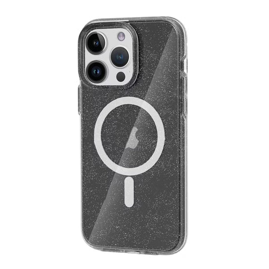 iPhone 14 Pro Glitter Magsafe Mobilskal - Svart